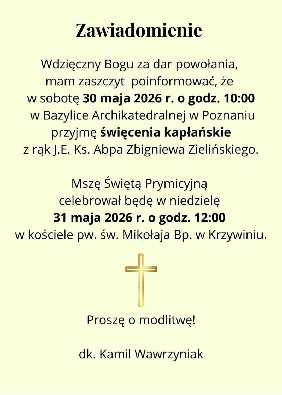 ŚWIĘCENIA I MSZA PRYMICYJNA